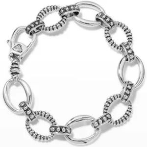 Silver Caviar & Fluted Link Bracelet,